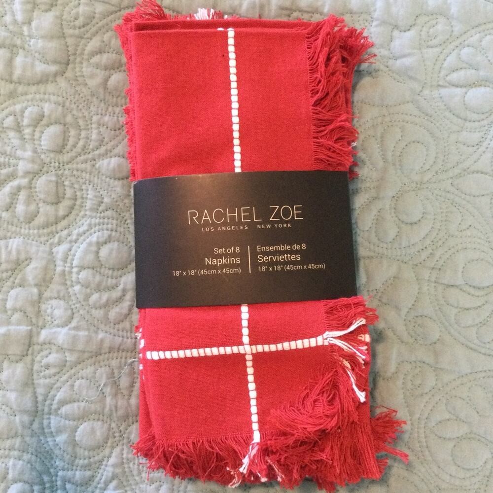 Rachel Zoe Set of 8 Linen Napkins 18 x 18 NIP